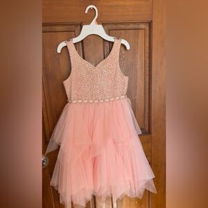American Princess Sparkling Pink Layered Dress